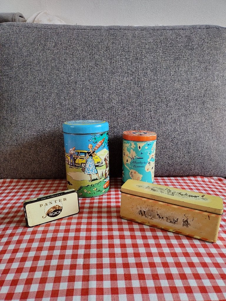Blikken / Trommels Brinta, Panter , KG Thee, Co-Op, Ophalen of Verzenden, Gebruikt, Overige, Overige merken