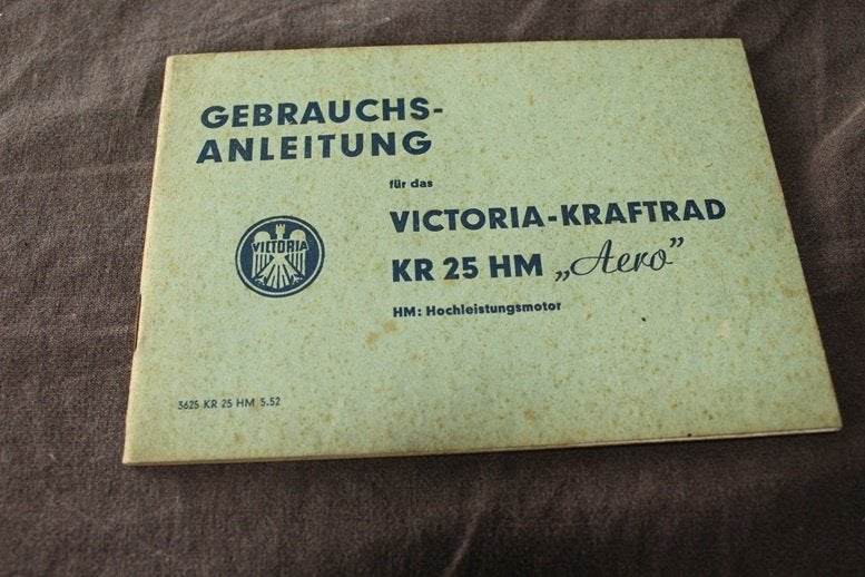 Victoria KR25 HM Aero 1952 motorrad gebrauchs anleitung, Motoren, Handleidingen en Instructieboekjes, Overige merken, Ophalen of Verzenden