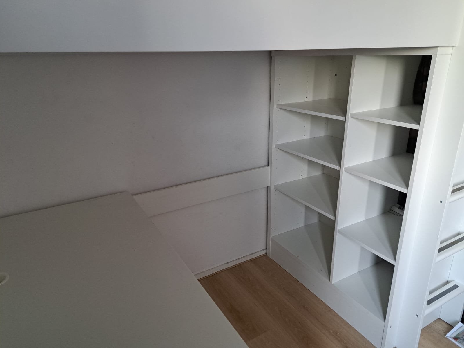 Hoogslaper met bureau en opbergruimte, Ophalen, Gebruikt, Eenpersoons, 200 cm