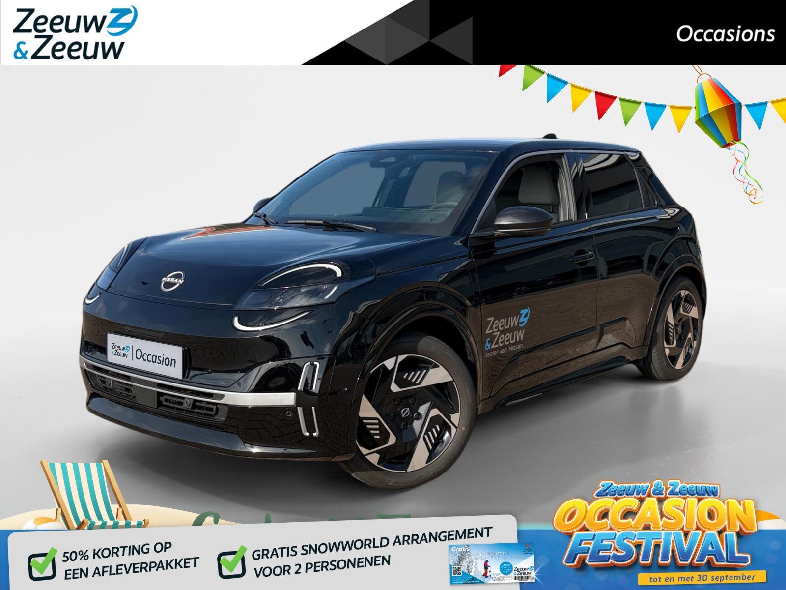Nissan Micra EVOLVE 52 kWh *Navi+Camera*Winter Pack*Harman K, Stof, 150 pk, Zwart, Origineel Nederlands