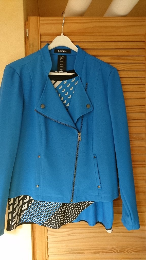 Taifun biker jasje blazer kobalt blauw+ 2 shirts maat 38 set, Maat 38/40 (M), Blauw, Ophalen of Verzenden, Zo goed als nieuw