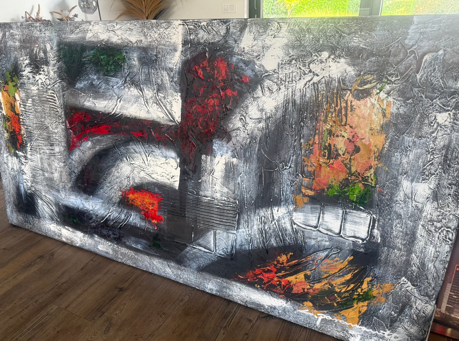 Schilderij abstract groot!, Ophalen of Verzenden