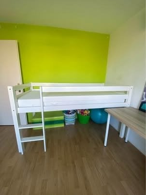 Flexa halfhoogslaper inclusief like nieuw matras, Ophalen, 85 tot 100 cm, Zo goed als nieuw, Hoogslaper of Stapelbed