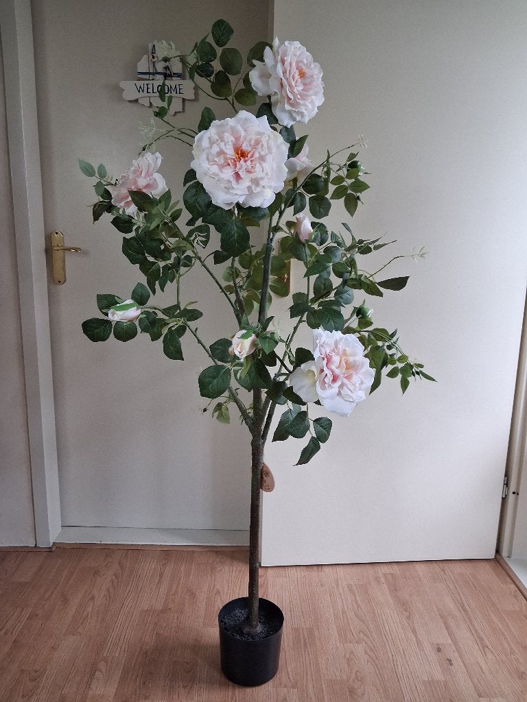 XL Intratuin Kunstplant Roos / Roos op stam (roze) H: 155 cm, Ophalen, 155 cm, Roze, Kunstplant