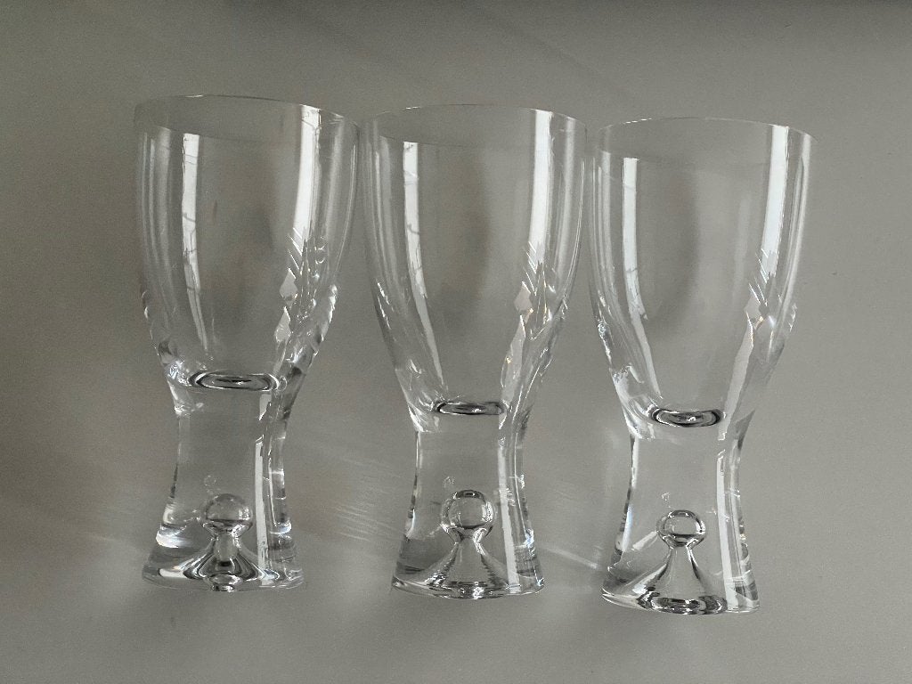 Iittala, Finland: set 4 witte wijnglazen Tapio Wirkkala 1956, Antiek en Kunst, Antiek | Glas en Kristal, Ophalen of Verzenden
