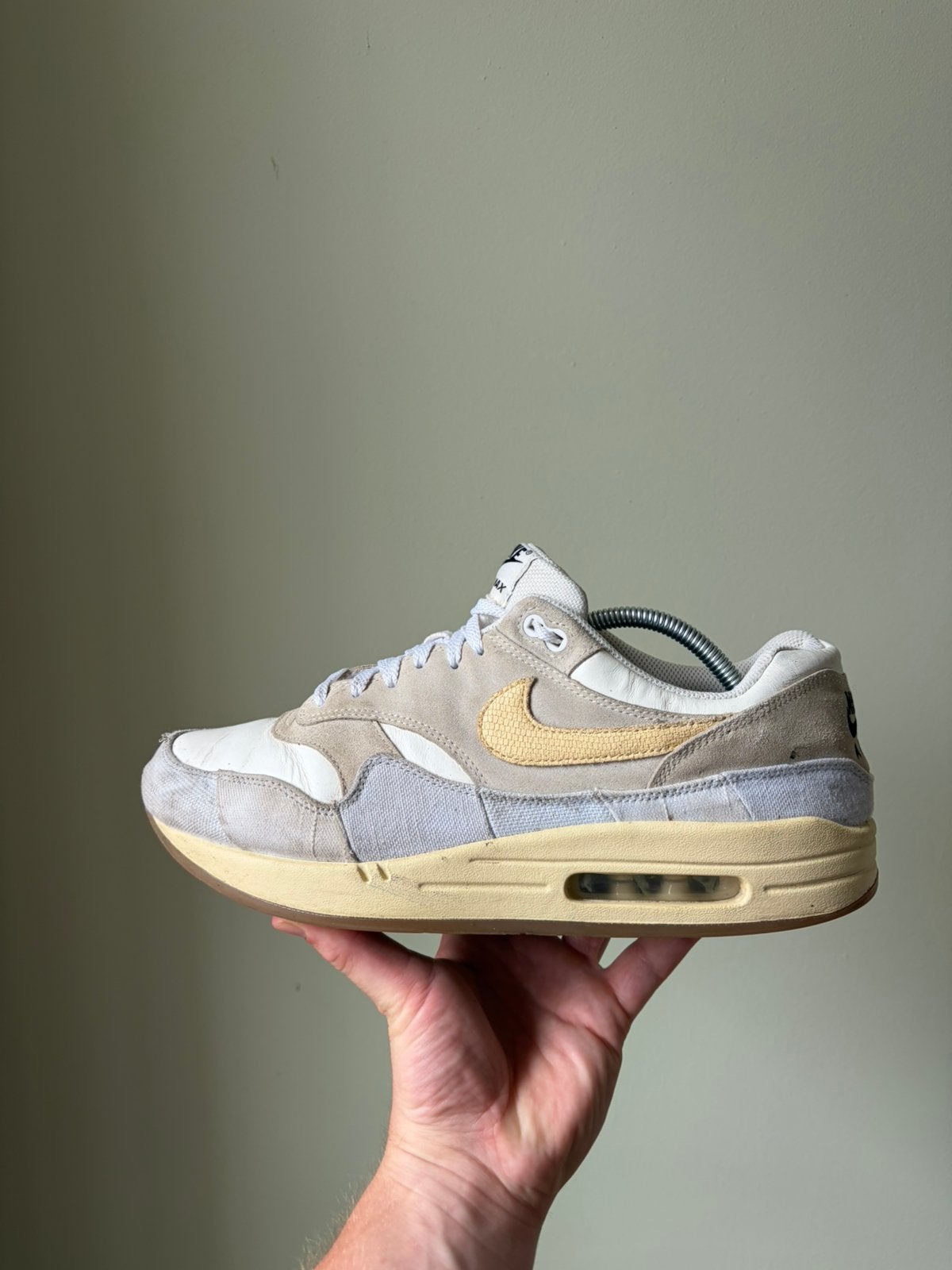 Nike Air Max 1 Crepe Lightbone / 46, Kleding | Heren, Schoenen, Overige kleuren, Ophalen of Verzenden, Sneakers of Gympen, Zo goed als nieuw