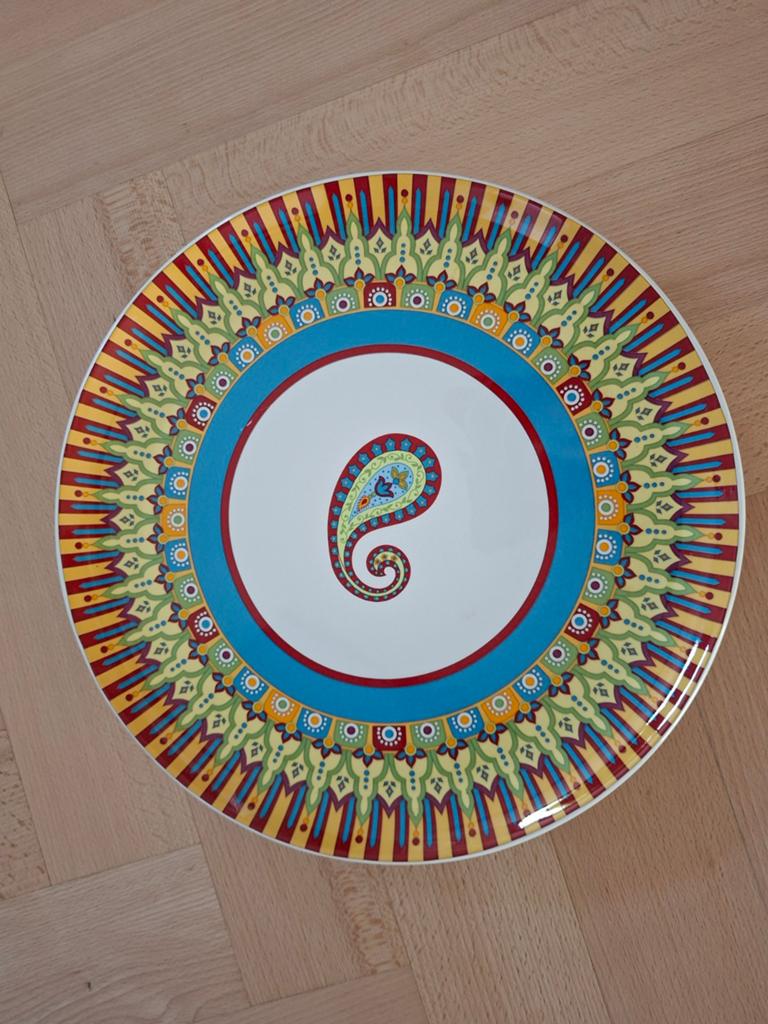 Decoratieve schaal met Paisley motief, diameter 38 cm, Ophalen