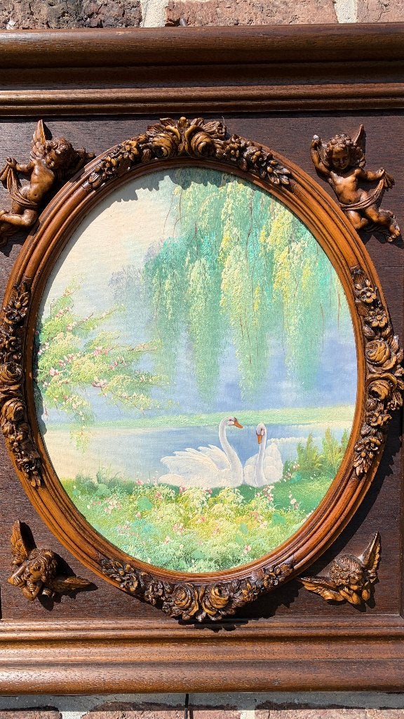 Prachtig Vintage Schilderij in Barok Lijst (67x77 cm), Ophalen