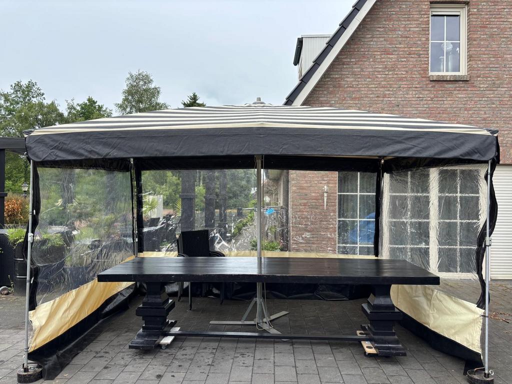 Koopman Jager (markt)Parasol 3x4m met zijwanden, Tuin en Terras, Parasols, Ophalen, Zo goed als nieuw, 3 tot 4 meter, Overige typen