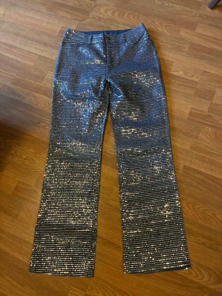 Nieuwe Refined department pailletten broek L, Ophalen of Verzenden, Zo goed als nieuw, Blauw, Lang