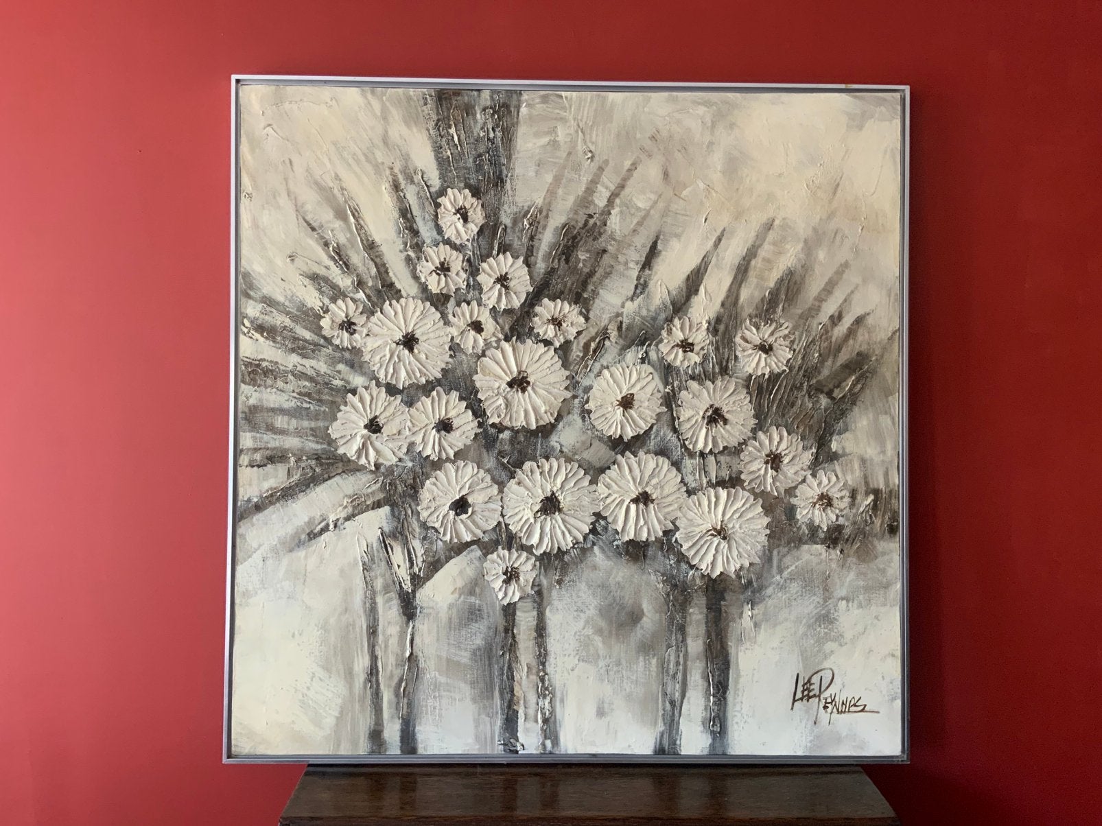 Origineel schilderij van Lee Reynolds 1,04 bij 1,04 m, Ophalen