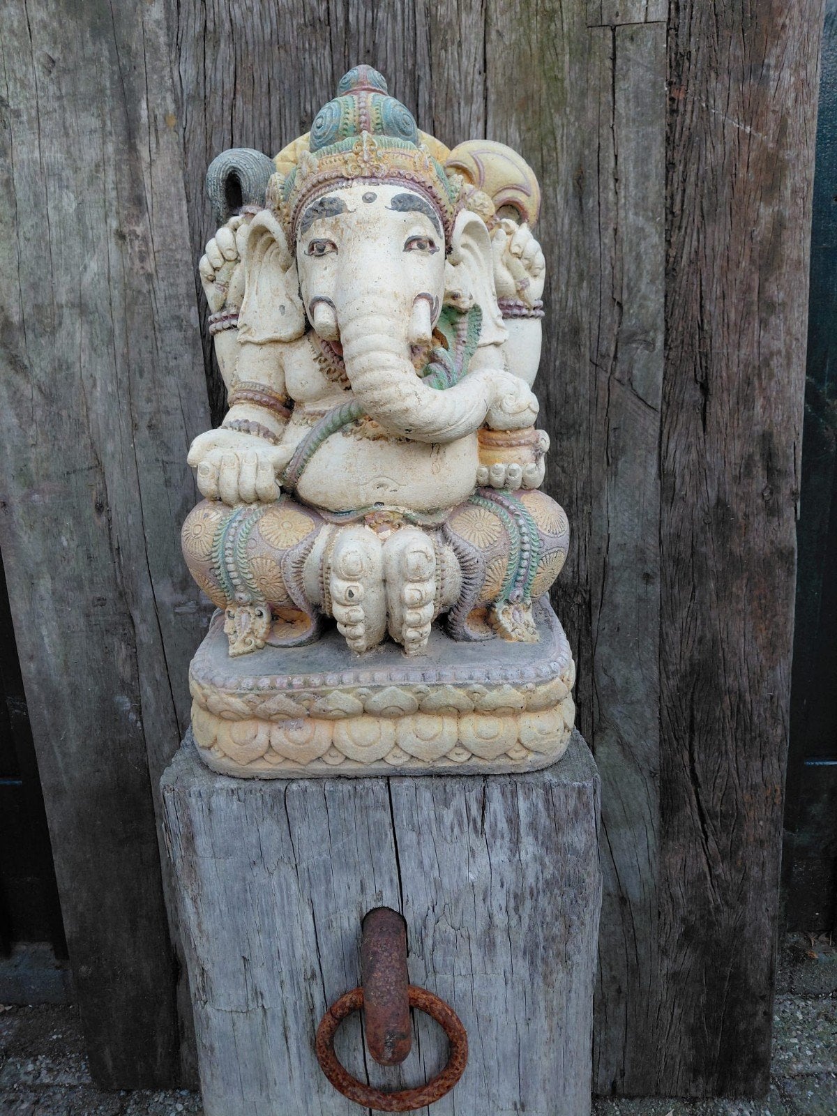 Ganesha beeld 45cm op meerpaal 60cm, Tuin en Terras, Ophalen, Www.ibizasfeer.nl, Nieuw, Info@ibizasfeer.nl