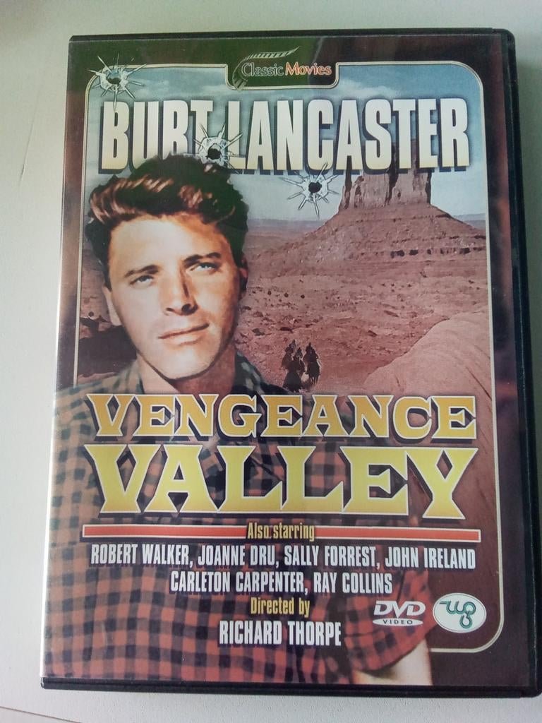 Vengeance Valley Western uit 1951 met Burt Lancaster, Cd's en Dvd's, Ophalen of Verzenden, 1940 tot 1960, Zo goed als nieuw, Actie en Avontuur