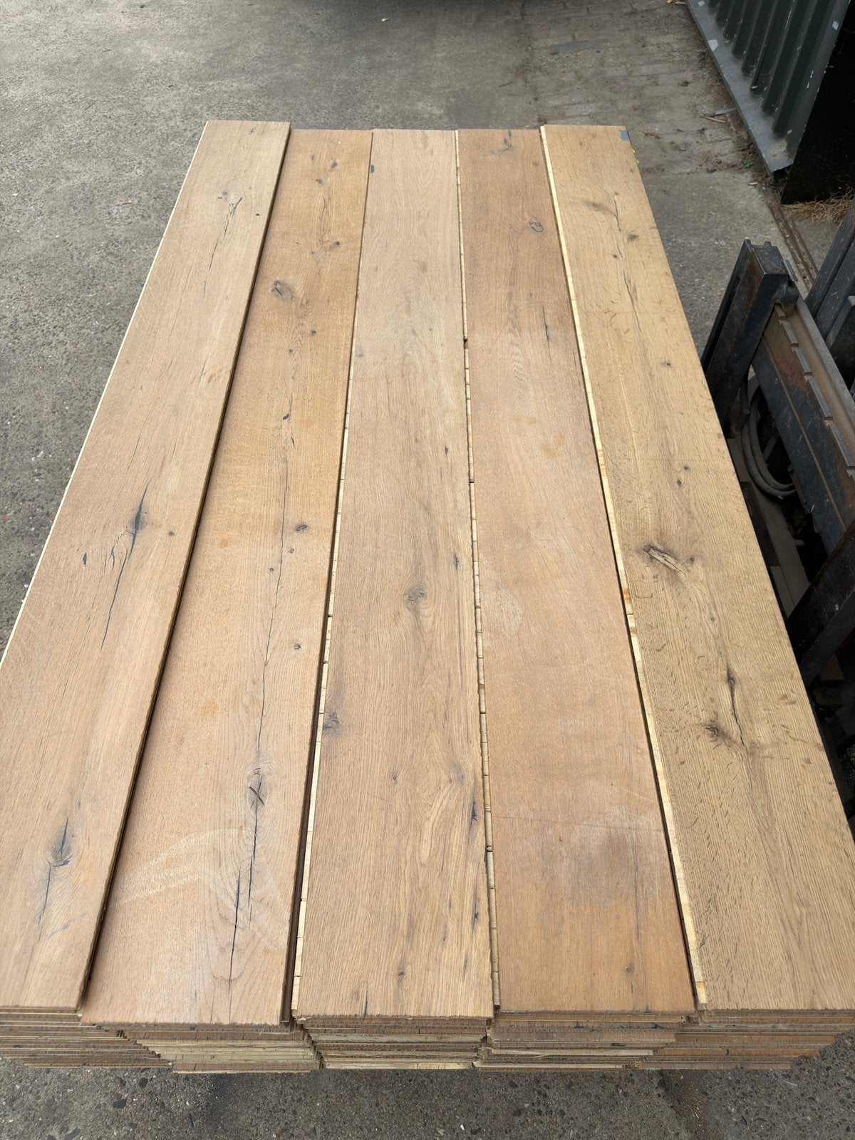Eiken vloer 35 m2 lamelparket 19 cm breed 1,5 cm dik 4mm top, Ophalen, Gebruikt, Vloerdelen of -planken, 10 m² of meer