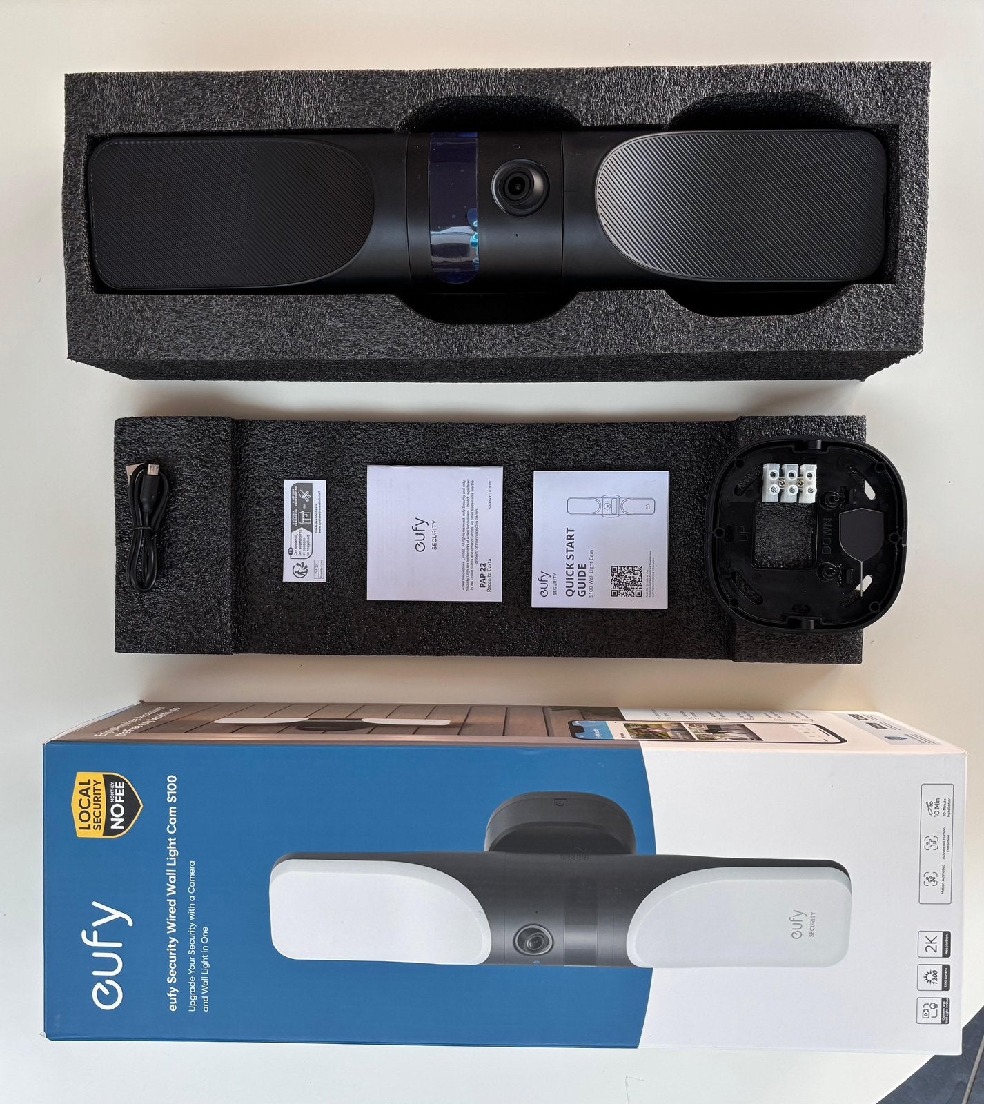 eufy Security Wired Wall Light Cam S100 | 2K Camera | NEW |, Ophalen of Verzenden, Zo goed als nieuw