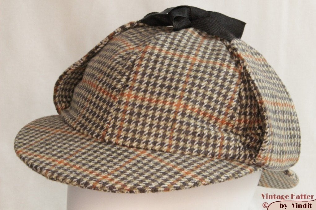 deerstalker Sherlock Holmes pet oranje/groen 58, 59, 60, 61, Kleding | Heren, Nieuw, Ophalen of Verzenden, Pet, 58 of 59 cm (L, 7¼ of ⅜ inch)
