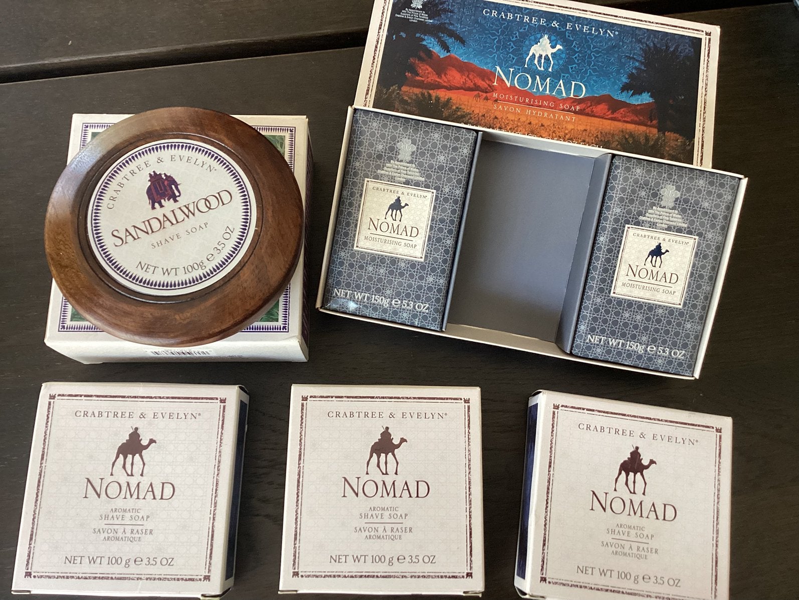 Crabtree & Evelyn Sandalwood & Nomad Scheerzeep Set, Ophalen of Verzenden, Nieuw, Overige typen