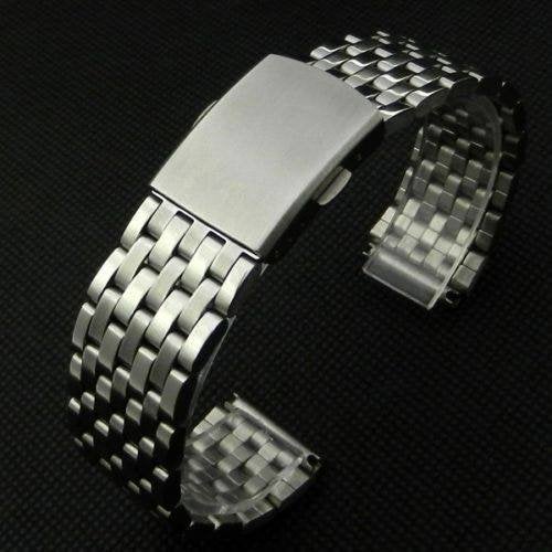 Stalen horloge band bandje gesp flip lock 18mm 20mm 22mm, Verzenden, Nieuw