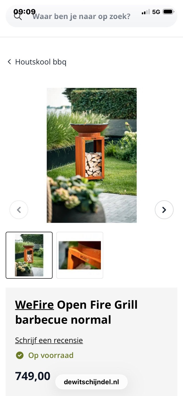 BBQ op hout, Ophalen, Gebruikt
