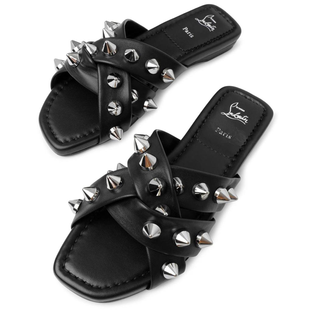 Slippers mt 40 christian louboutin miss spika, Slippers, Zwart, Ophalen of Verzenden, Zo goed als nieuw
