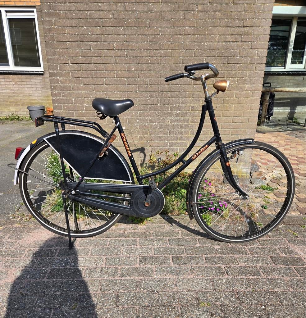 28 inch omafiets met terugtraprem, zwart, Fietsen en Brommers, Fietsen | Dames | Omafietsen, Terugtraprem, Ophalen, Overige merken