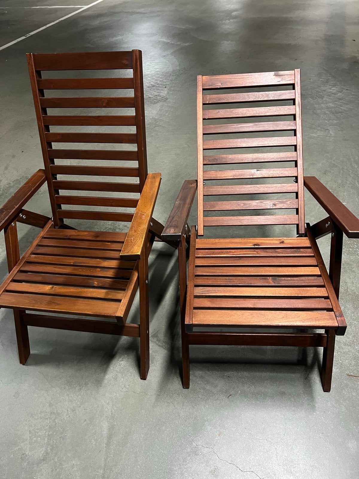 2x IKEA ÄPPLARÖ verstelbare tuinstoelen met kussens, Ophalen, Gebruikt, Twee, Bruin