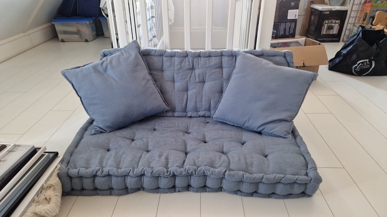 Comfortabele palletkussen set - Blauw, Ophalen of Verzenden, Gebruikt, Blauw, Vierkant
