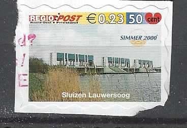 regiopost Simmer 2000 - sluizen Lauwersoog 23 euroct - 50 ct, Ophalen of Verzenden, Na 1940, Gestempeld