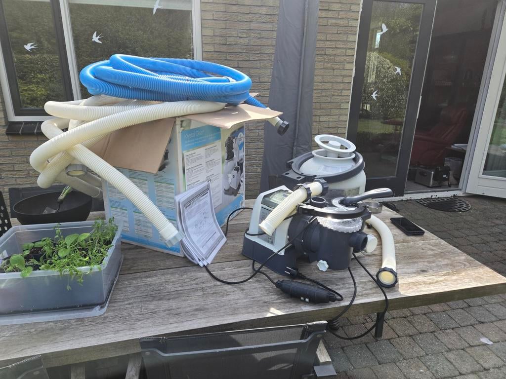 Zwembad zandfilterpomp met slangen, Ophalen of Verzenden, Gebruikt, Zwembadpomp