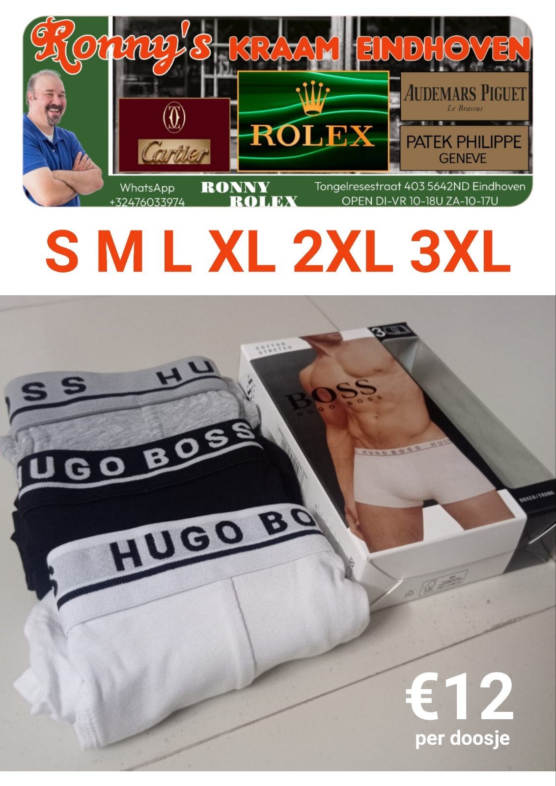 Hugo & Tommy boxershorts 3pack, Ophalen, Overige kleuren, Boxer
