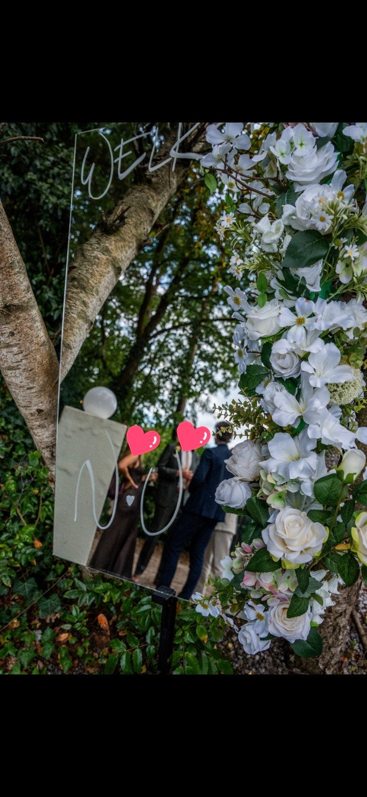 Bloemenboog decoratie voor spiegel of welkomstbord, Huis en Inrichting, Meerkleurig, Overige stijlen, Kunststof, Ophalen of Verzenden