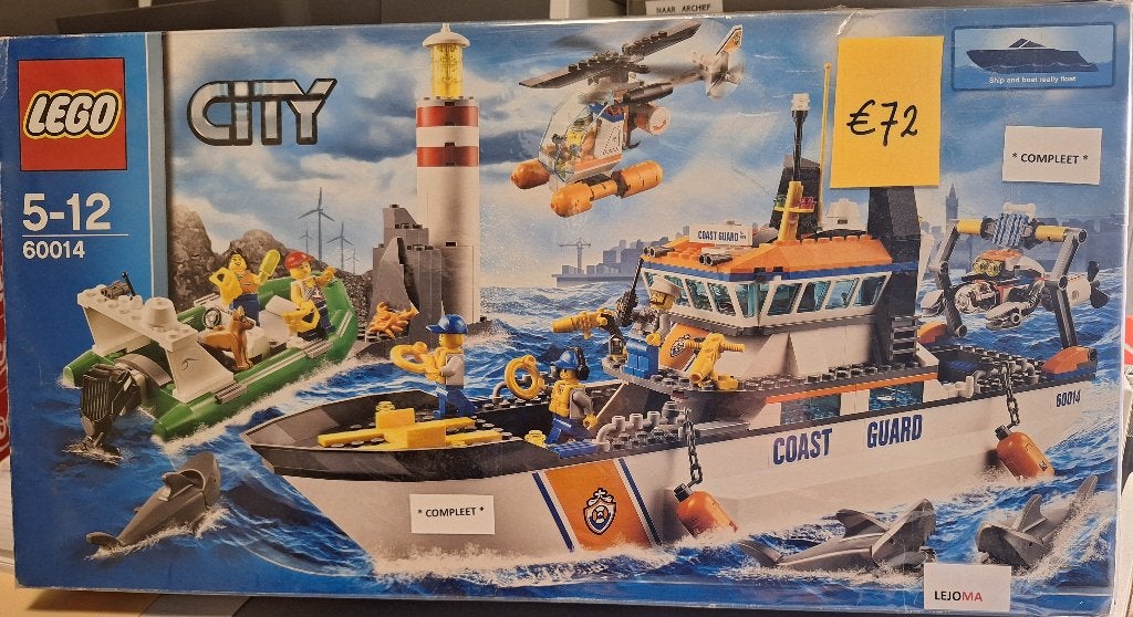LEGO City 60014 Kustwacht patrouille (MET doos), City, Lego, Inclusief accessoires, Ophalen of Verzenden