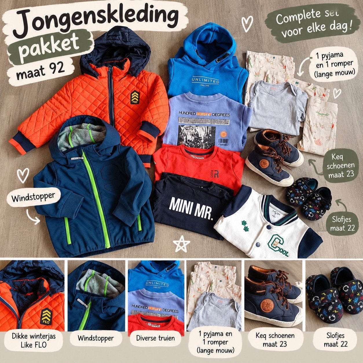 Jongenskleding pakket maat 92 - Complete set voor elke dag!, Gebruikt, Setje, Jongen, Diverse merken
