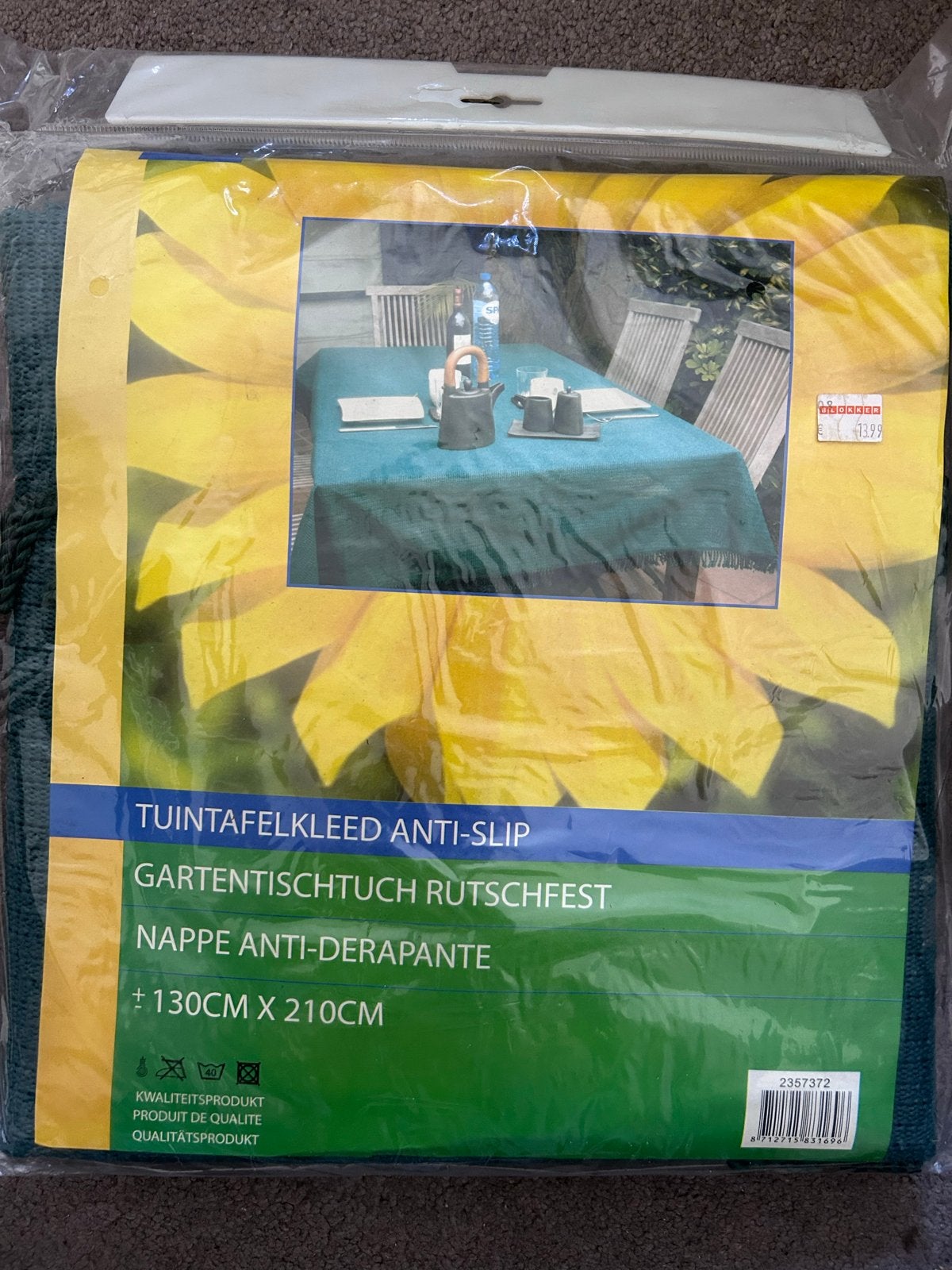 Tuin Tafelkleed 2x 130x210cm Groen nieuw, Nieuw, Ophalen of Verzenden, Franjes/kwastjes, Groen