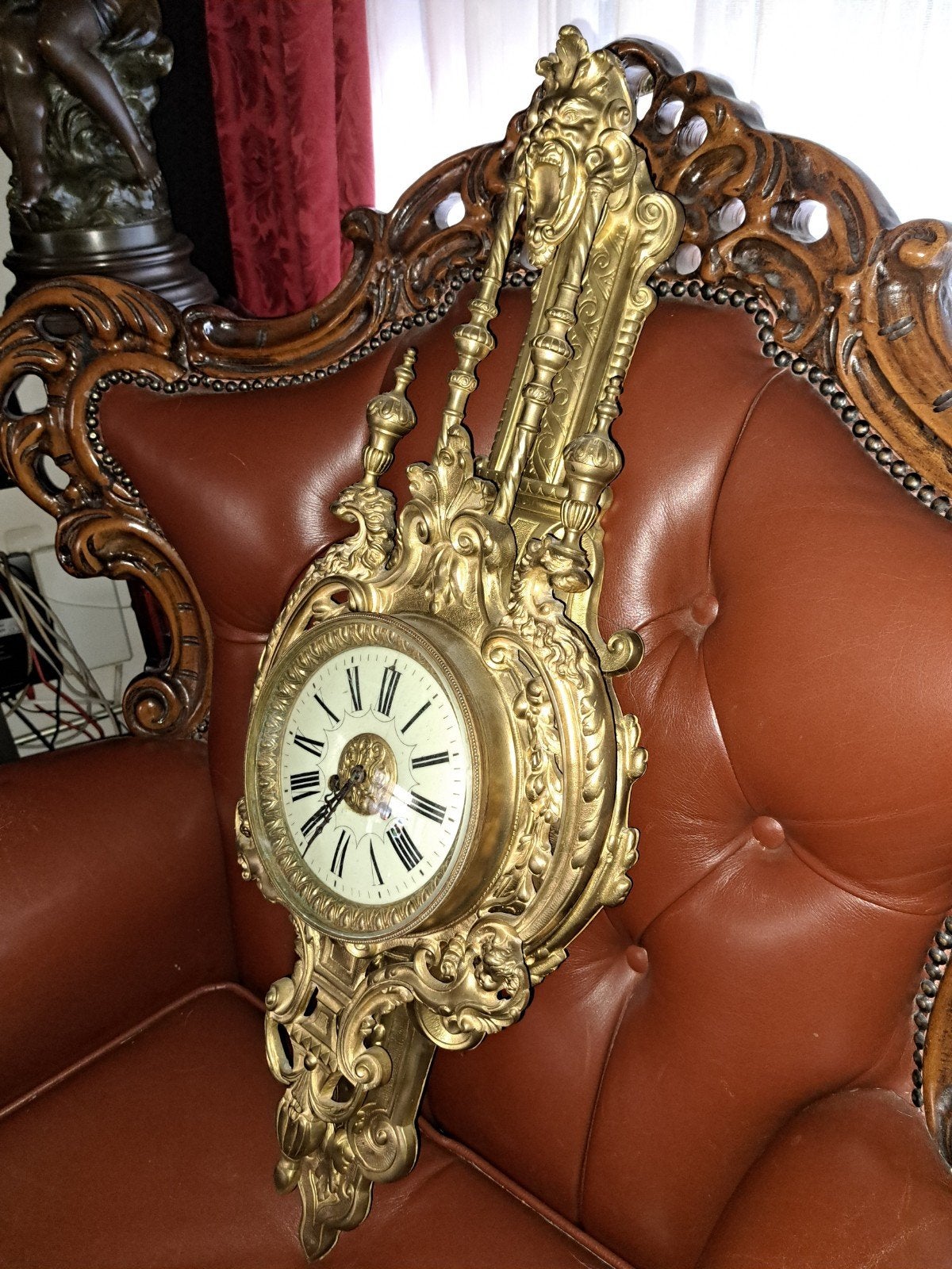 antieke bronzen cartelklok, Antiek en Kunst, Antiek | Klokken, Ophalen