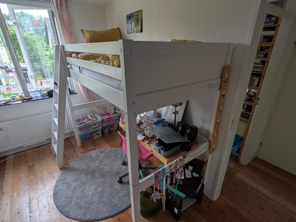 hoogslaper, 1-persoons, Huis en Inrichting, Slaapkamer | Stapelbedden en Hoogslapers, Ophalen, Gebruikt, Eenpersoons, 160 tot 180 cm