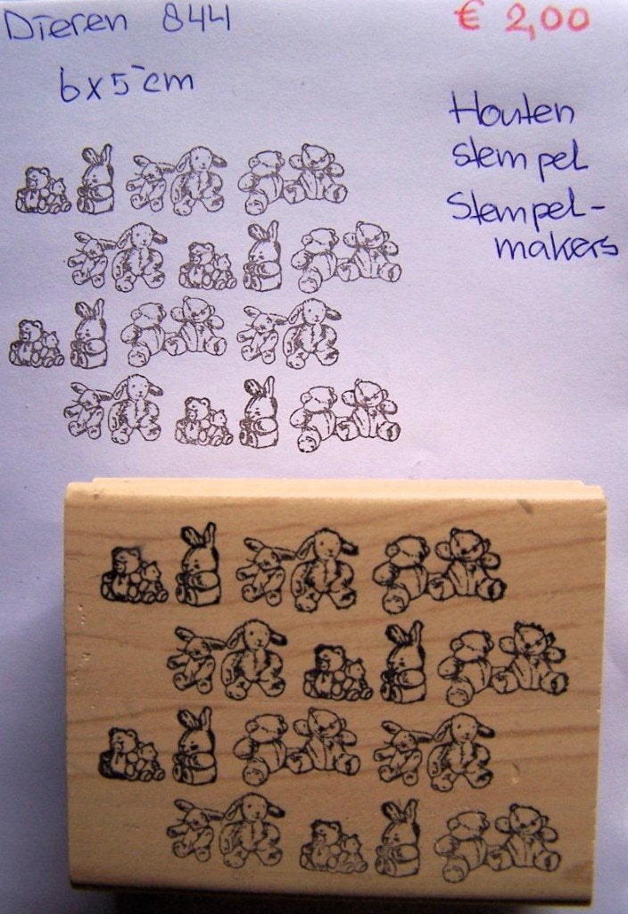Dieren 844 Houten stempel, Ophalen of Verzenden, Gebruikt, Houten stempel