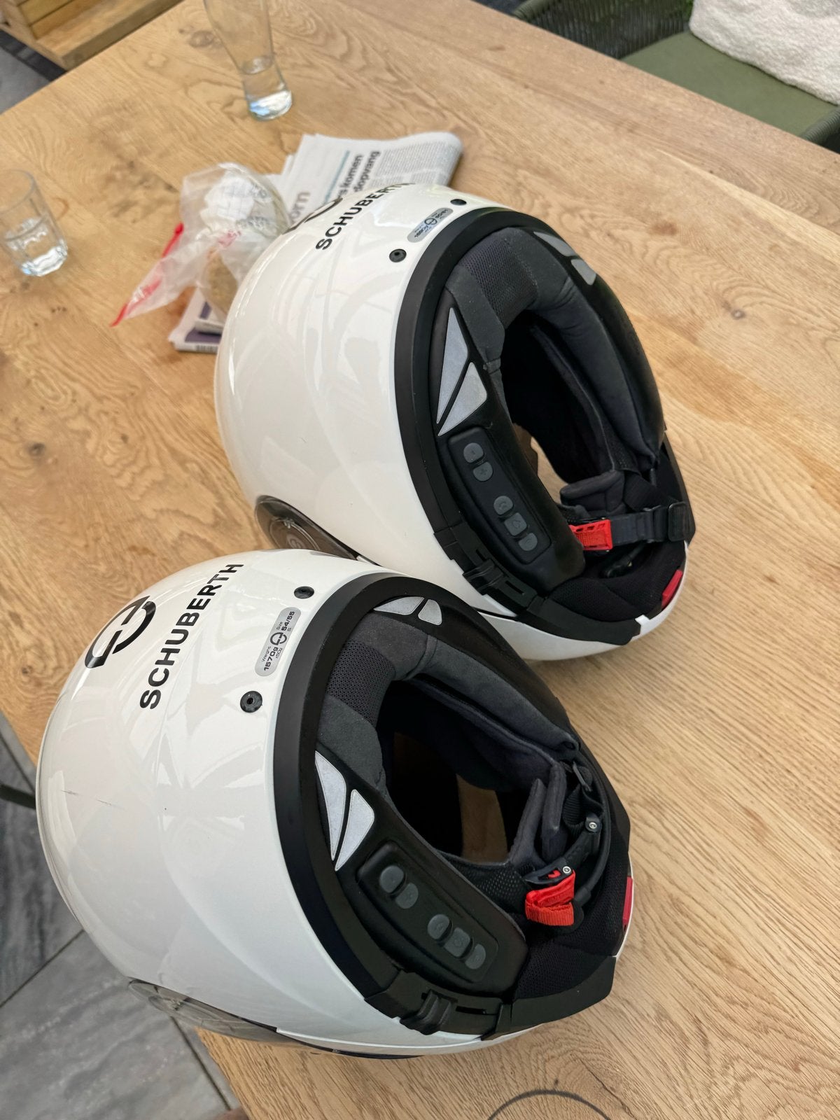 Schuberth Helmen S (54/55) en XL (60/61) met intercomkraag, Motoren, Ophalen, Tweedehands, Heren