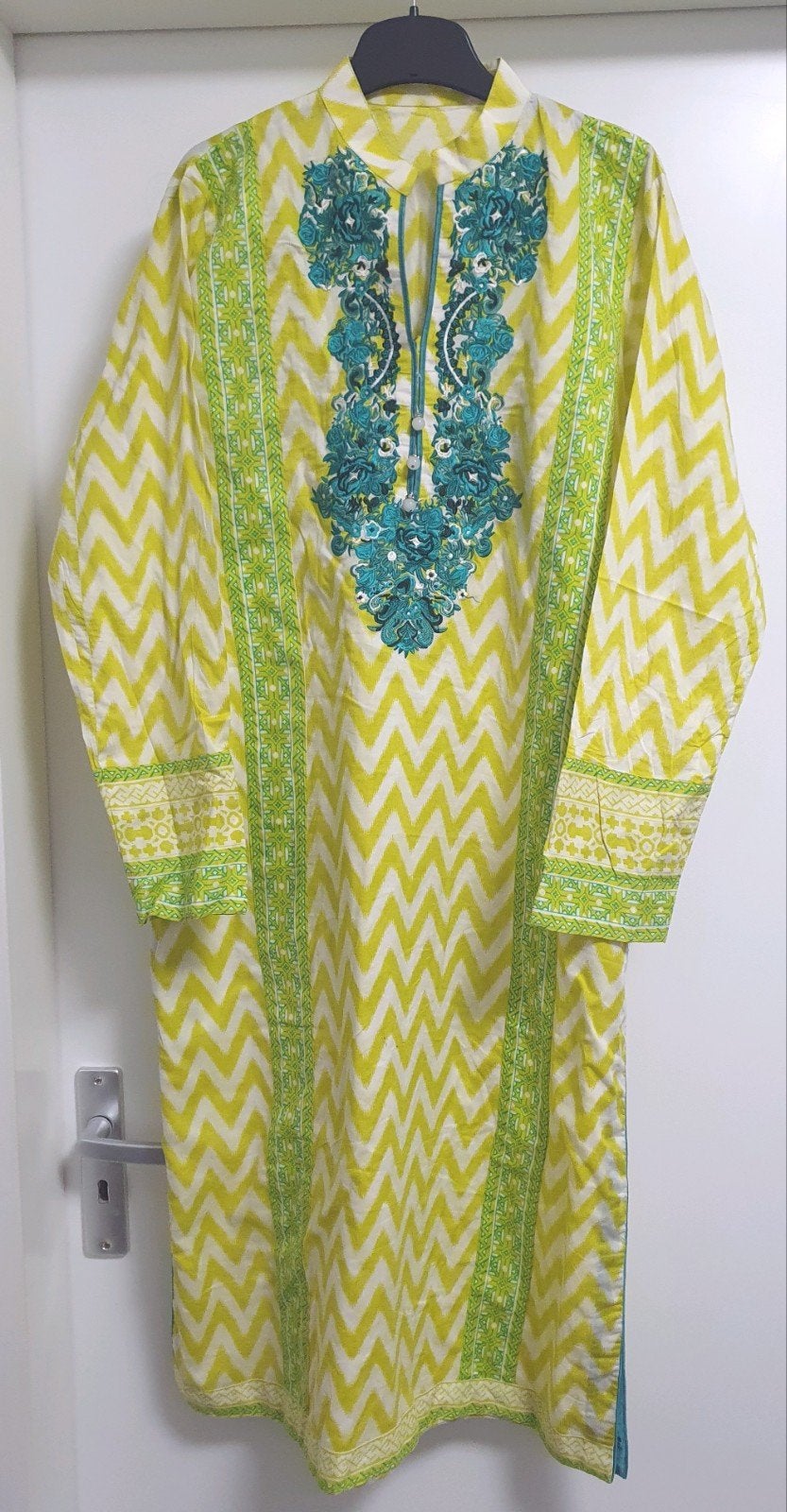 Prachtige Gele/Groene Tuniek met Borduurwerk - Maat S, Geel, Ophalen of Verzenden, Maat 36 (S), Onbekend
