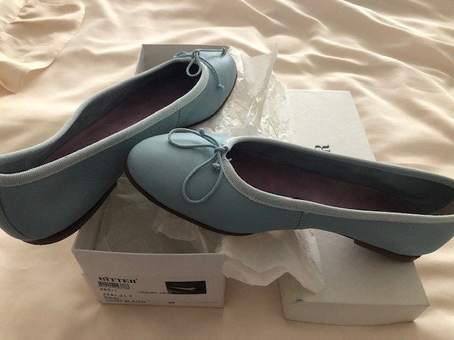 BALLERINA SCHOENEN (40) LEER LICHTBLAUW BITTER, Nieuw, Ballerina's, Bitter, Verzenden