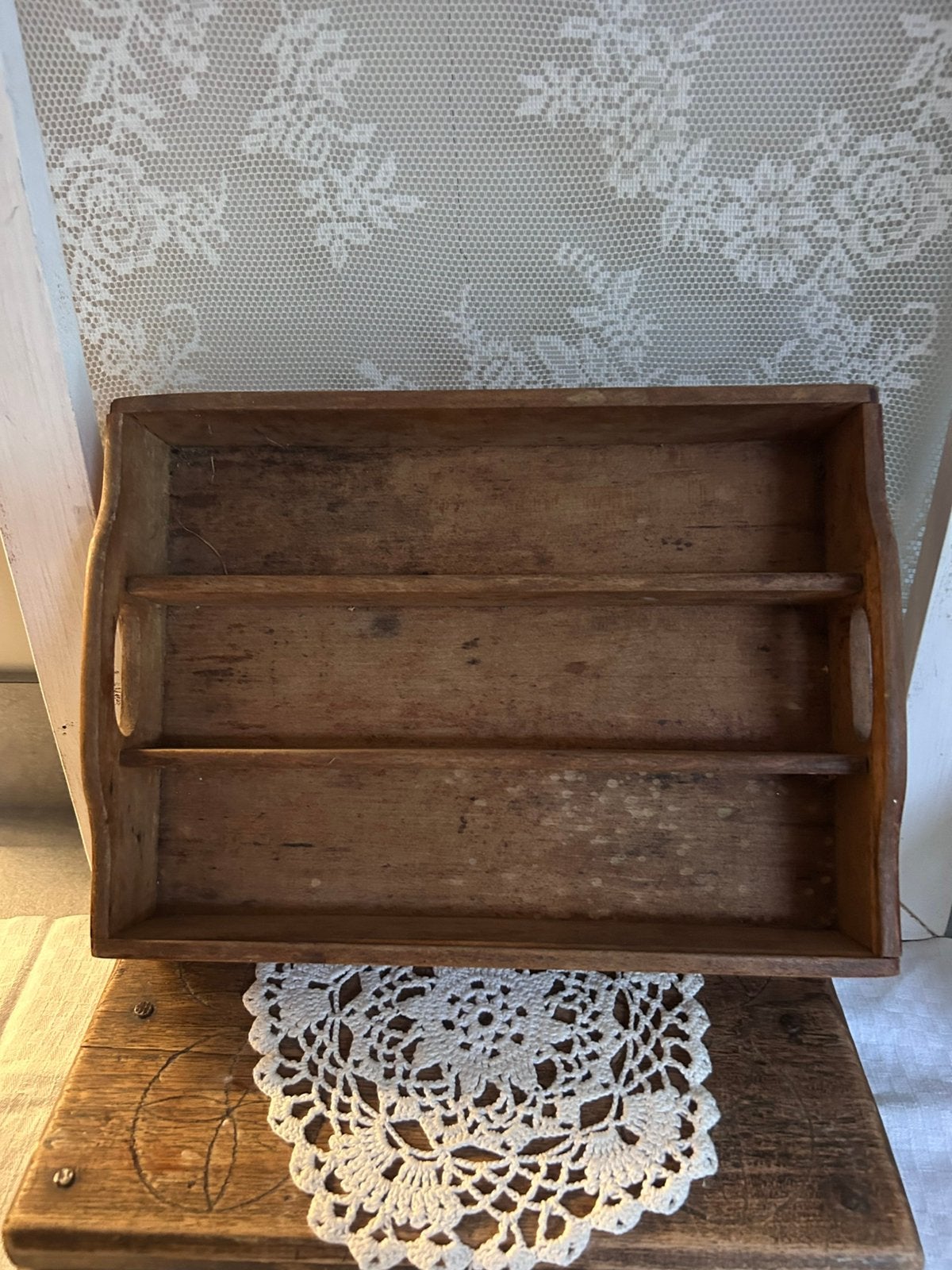 Oude houten bestekbak, Ophalen of Verzenden