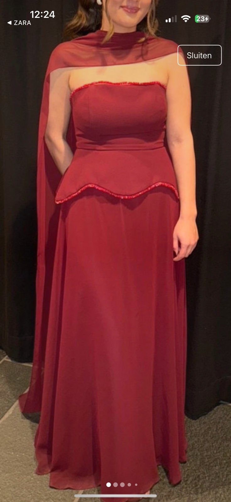 Elegante Galajurk met Diamantjes - Eenmaal Gedragen, Kleding | Dames, Maat 38/40 (M), Galajurk, Ophalen of Verzenden, Gedragen