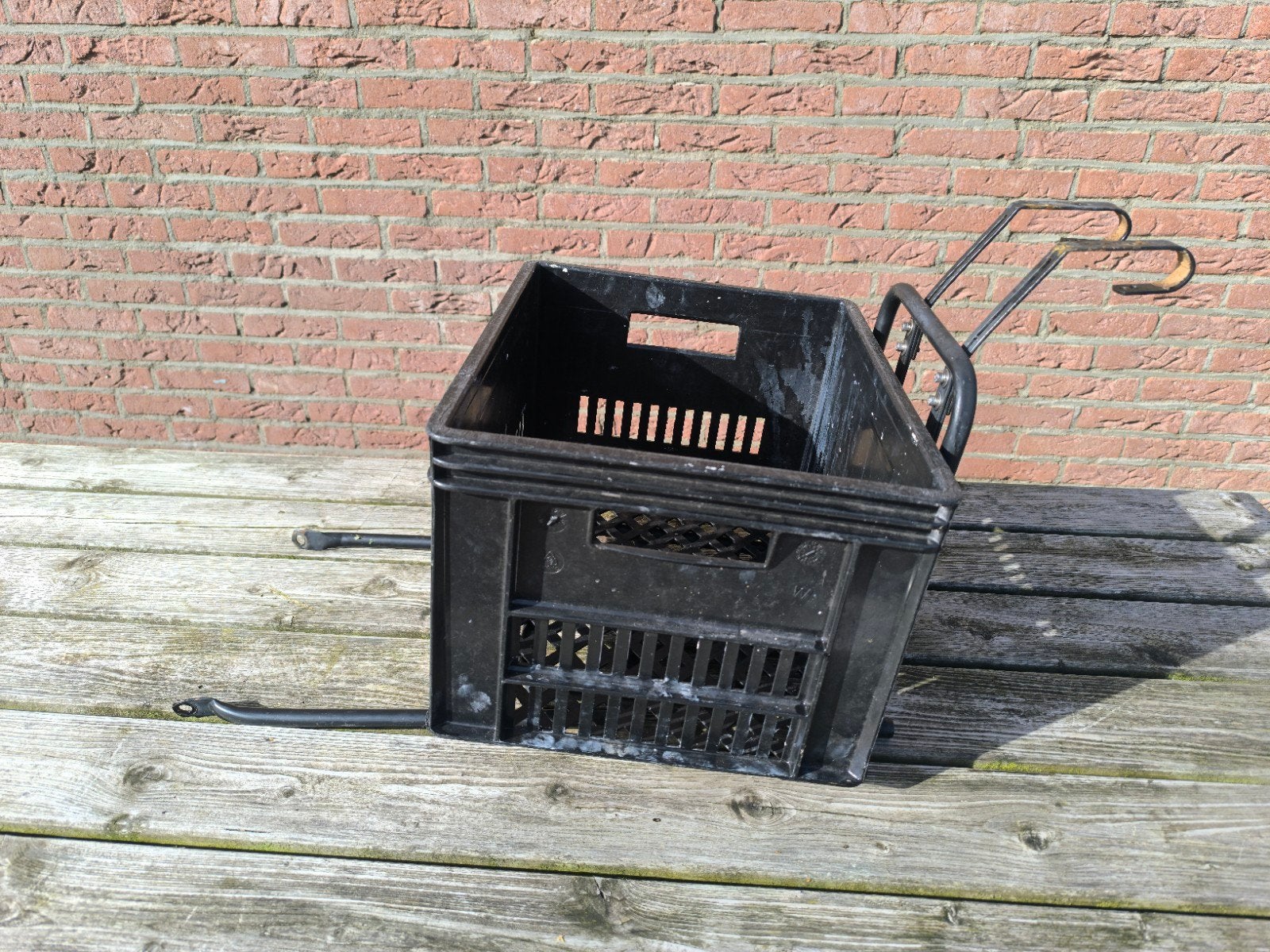 Fietsenrek met krat - Handig voor boodschappen, Ophalen of Verzenden, Gebruikt