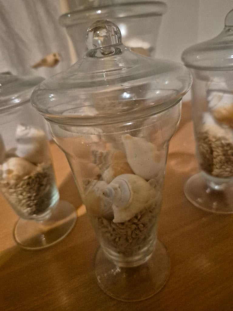 Handgeblazen apothekerspotten met deksel, Ophalen of Verzenden