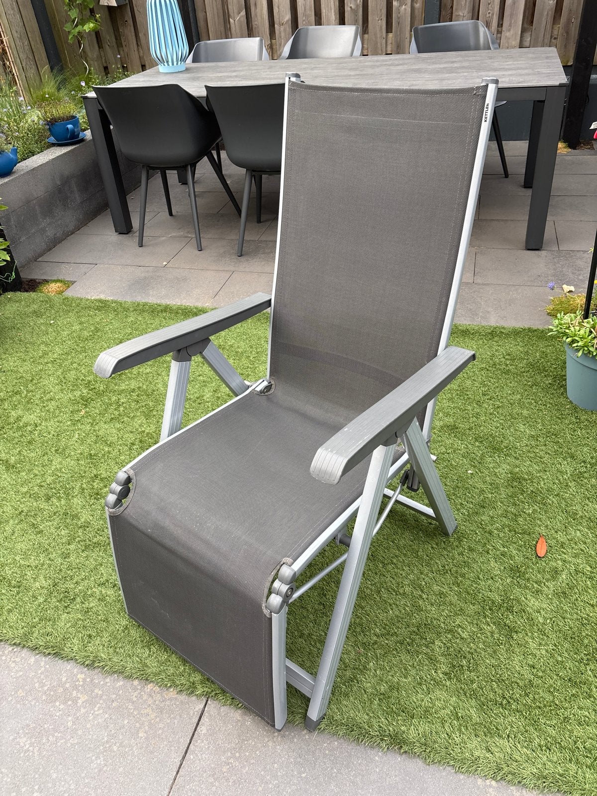Kettler verstelbare ligstoel/tuinstoel, Ophalen, Gebruikt, Aluminium, Inklapbaar