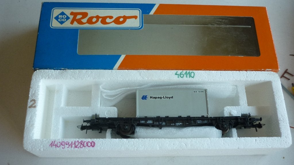 Roco H0 46110 DB Hapag Lloyd containerwagon in ovp, Gebruikt, Gelijkstroom, Wagon, Ophalen of Verzenden