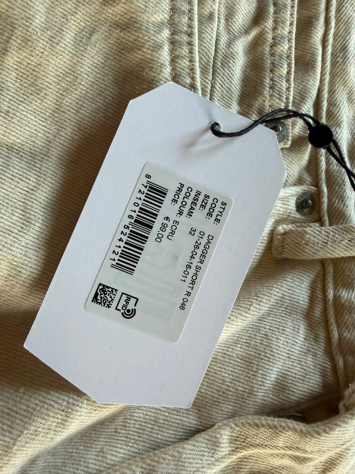 Denham Dagger Short Ecru - Maat 32, Ophalen of Verzenden, Nieuw, Overige maten, Overige kleuren