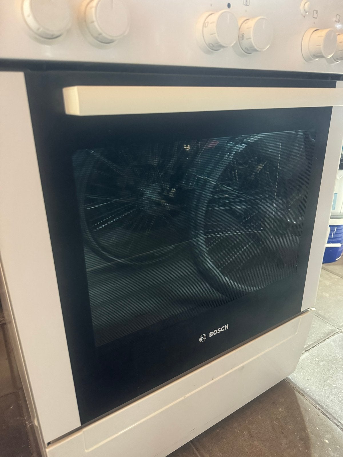 Vrijstaand Bosch oven met gasfornuis nog in goede staat, Witgoed en Apparatuur, Ophalen, Oven, Bosch, Zo goed als nieuw