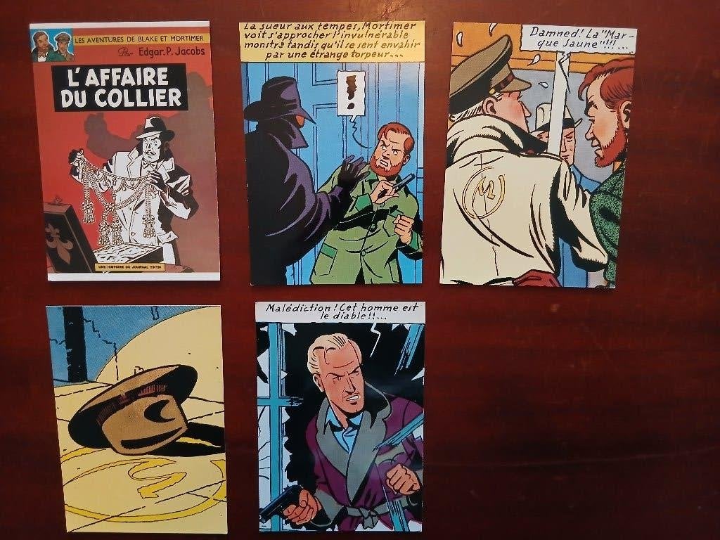 Ansichtkaarten 5 x Blake en Mortimer, Boeken, Edgar P. Jacobs, Eén stripboek, Nieuw, Ophalen of Verzenden