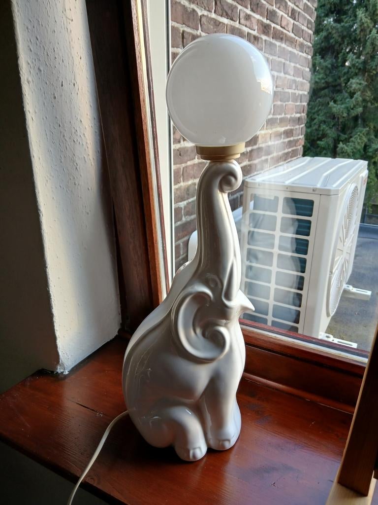 Vintage Art Deco Stijl Olifant lamp 70/80er jaren, Overige materialen, Gebruikt, 50 tot 75 cm, Ophalen of Verzenden